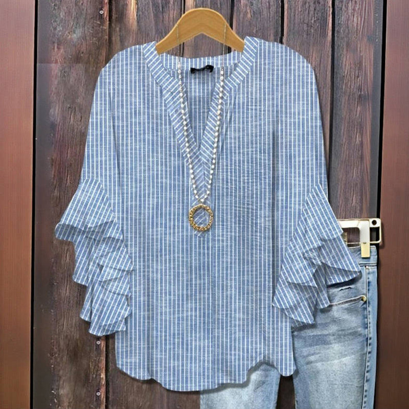 Suave™ - BLUSA A RAYAS DE CORTE RELAJADO