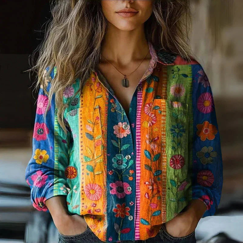 MONICA™ – BLUSA PRIMAVERAL ESTAMPADA VINTAGE