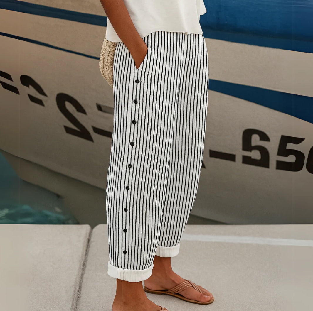 REA | PANTALONES CÓMODOS A RAYAS