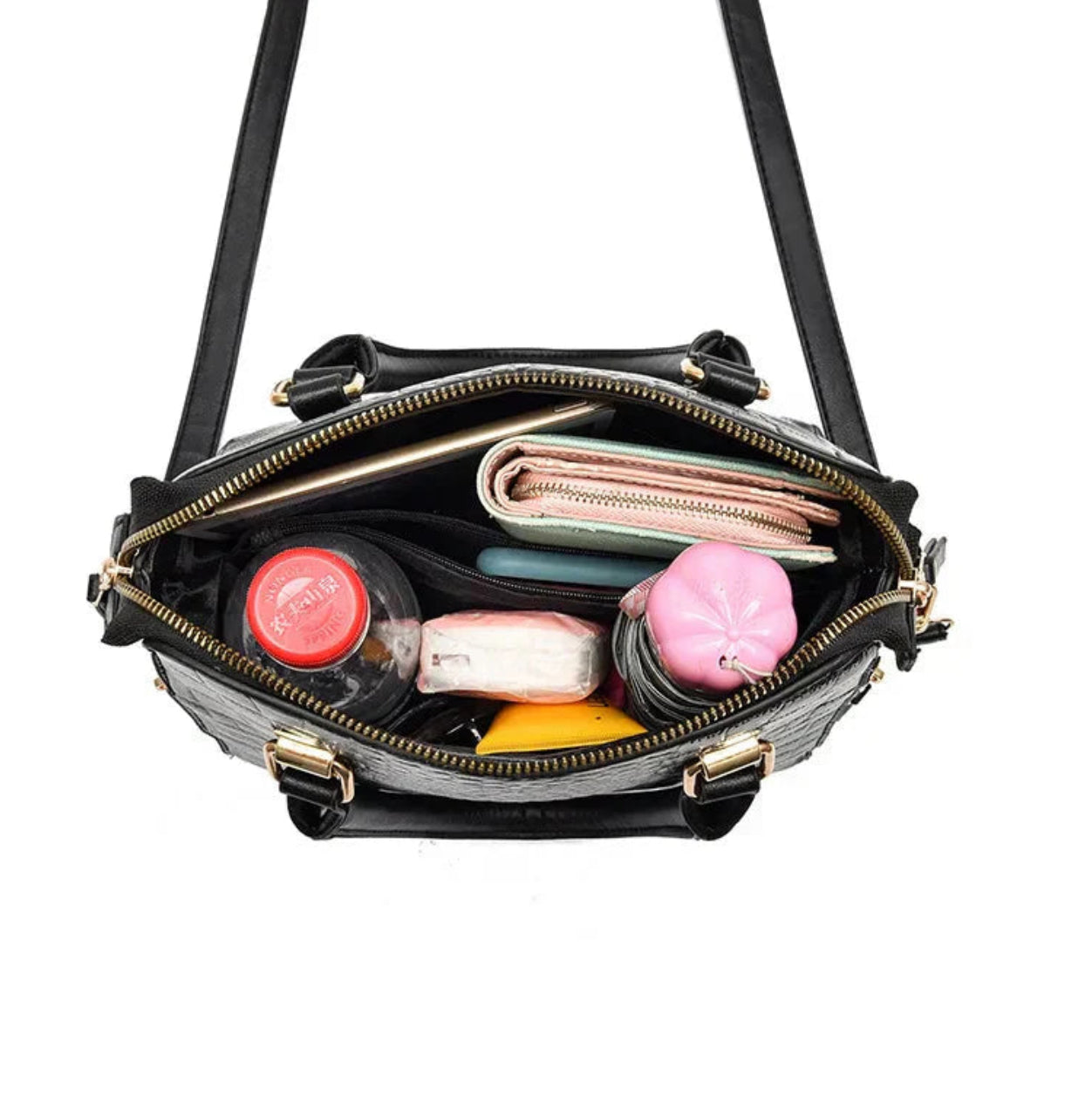 BELEN - BOLSO DE PIEL DE LUJO CON ESTAMPADO DE COCODRILO