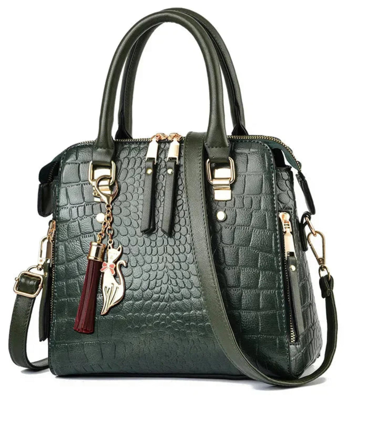 BELEN - BOLSO DE PIEL DE LUJO CON ESTAMPADO DE COCODRILO