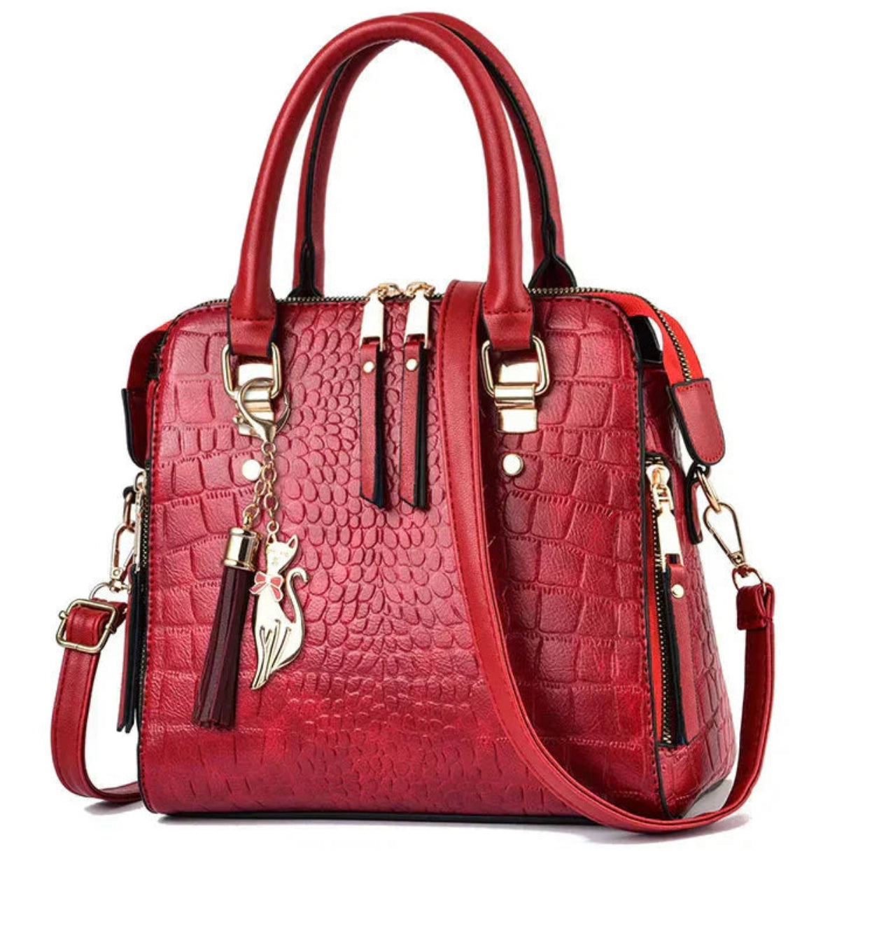 BELEN - BOLSO DE PIEL DE LUJO CON ESTAMPADO DE COCODRILO