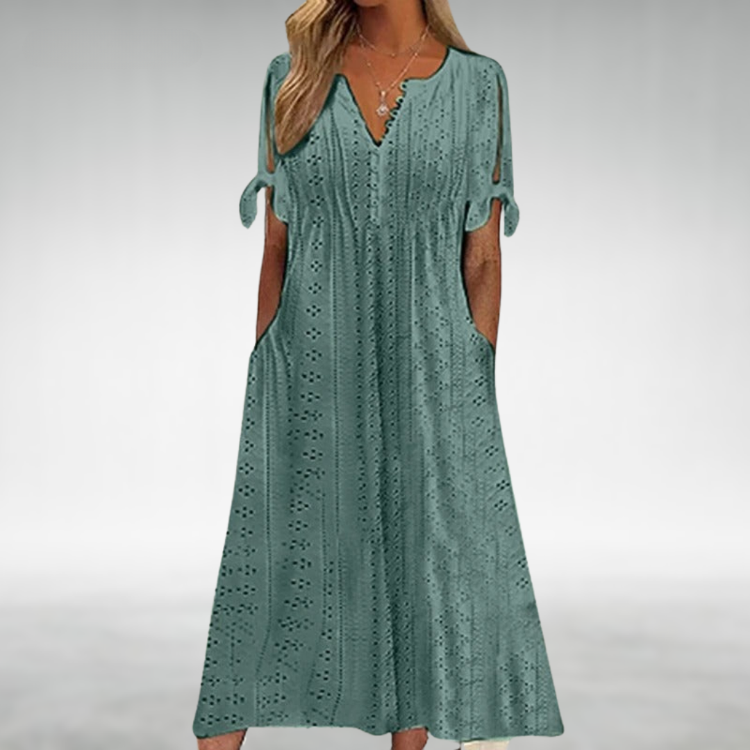 ERMA™ – VESTIDO ELEGANTE Y ATEMPORAL CON ESCOTE EN V