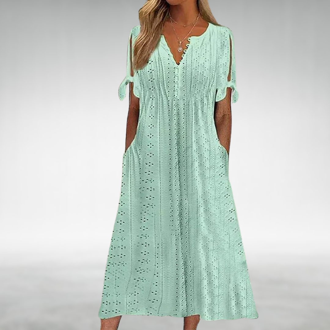 ERMA™ – VESTIDO ELEGANTE Y ATEMPORAL CON ESCOTE EN V
