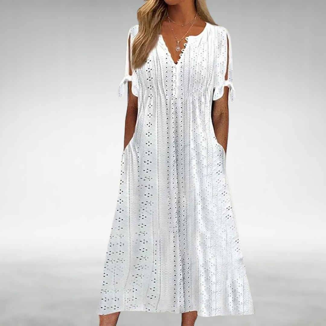 ERMA™ – VESTIDO ELEGANTE Y ATEMPORAL CON ESCOTE EN V