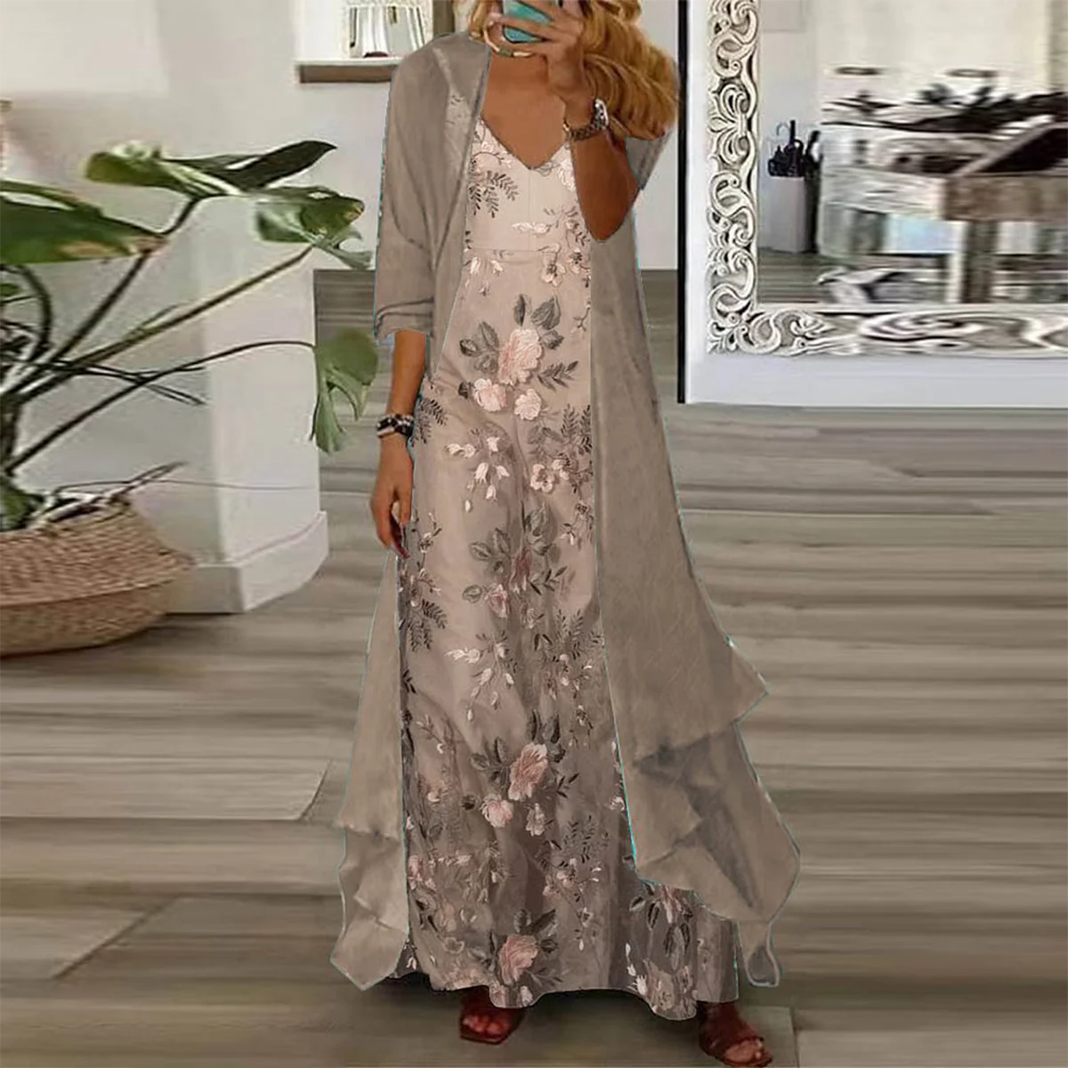 Edda – Conjunto de Dos Piezas con Vestido Largo
