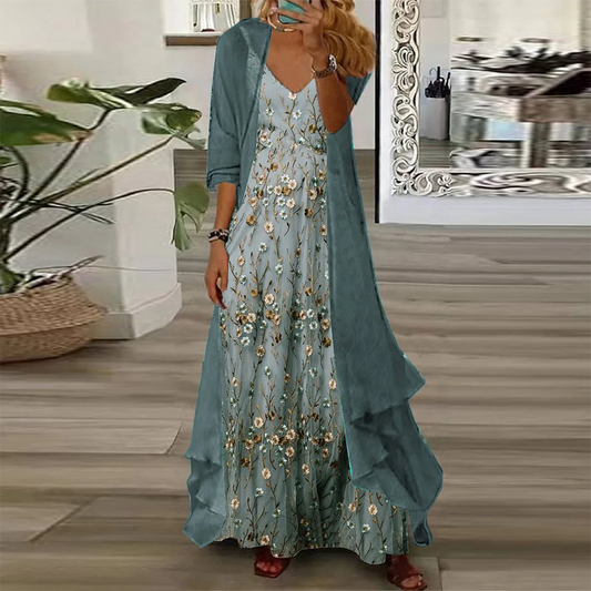 Edda – Conjunto de Dos Piezas con Vestido Largo