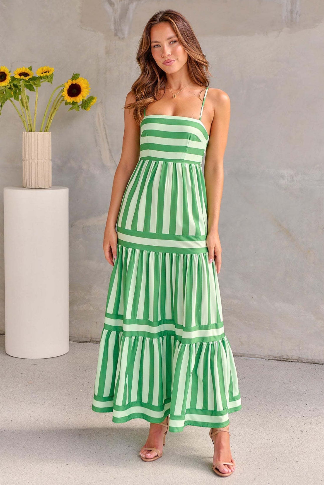 SUNSET STRIPES MAXI DRESS
