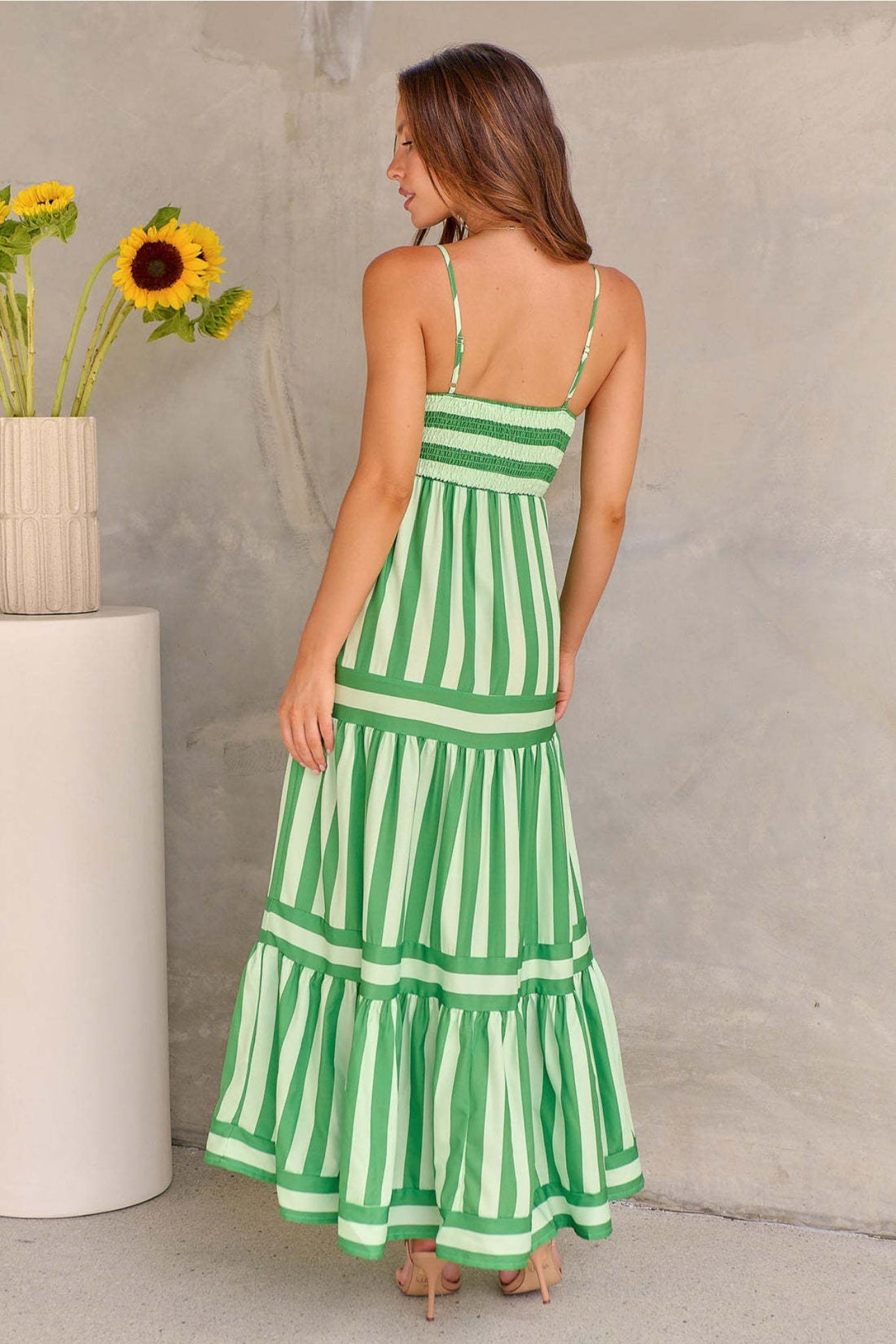 SUNSET STRIPES MAXI DRESS