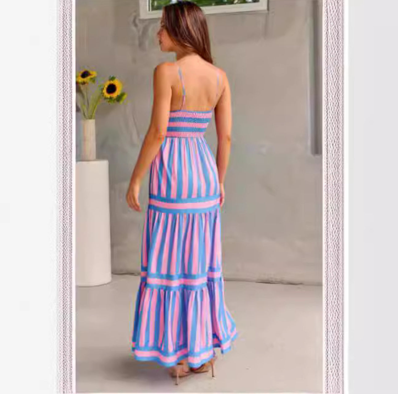 SUNSET STRIPES MAXI DRESS