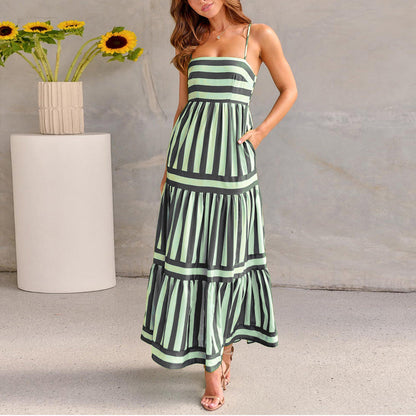 SUNSET STRIPES MAXI DRESS