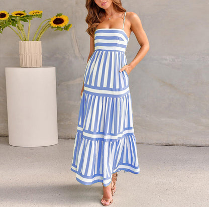 SUNSET STRIPES MAXI DRESS