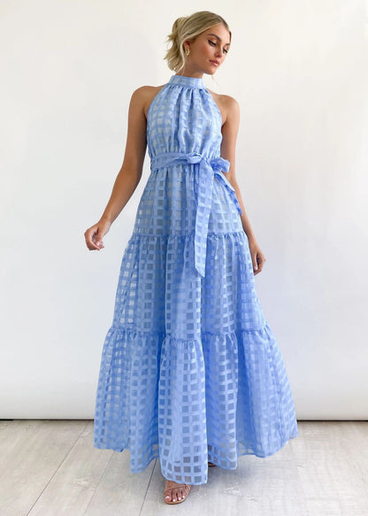 ZERA | PATTERNED FABRIC PUFF SLEEVE MIDI DRESS.