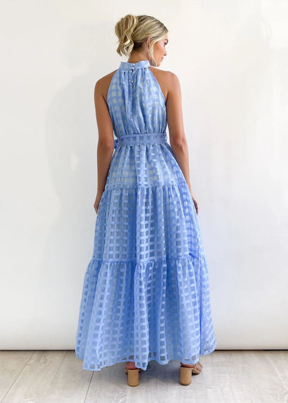 ZERA | PATTERNED FABRIC PUFF SLEEVE MIDI DRESS.