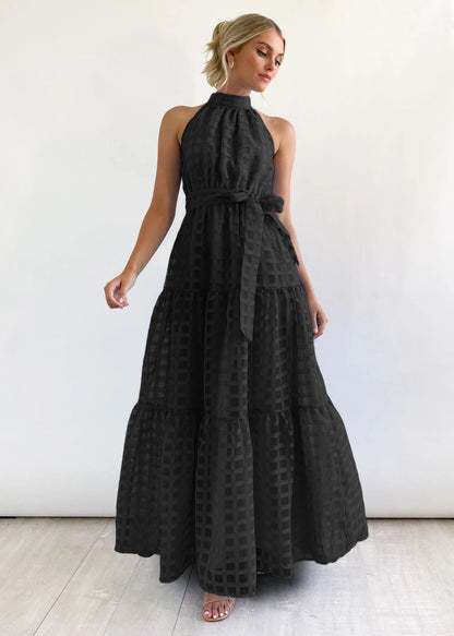 ZERA | PATTERNED FABRIC PUFF SLEEVE MIDI DRESS.