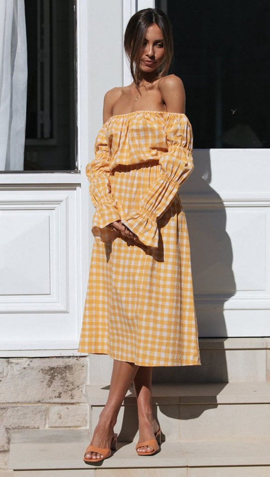 Laura Off-Shoulder Midi Dress