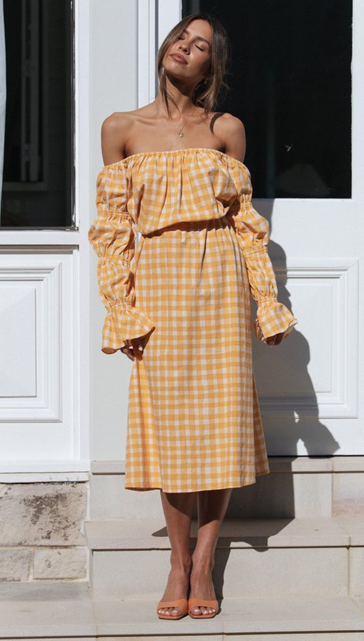 Laura Off-Shoulder Midi Dress