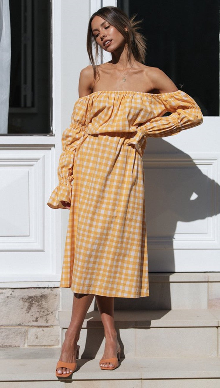 Laura Off-Shoulder Midi Dress