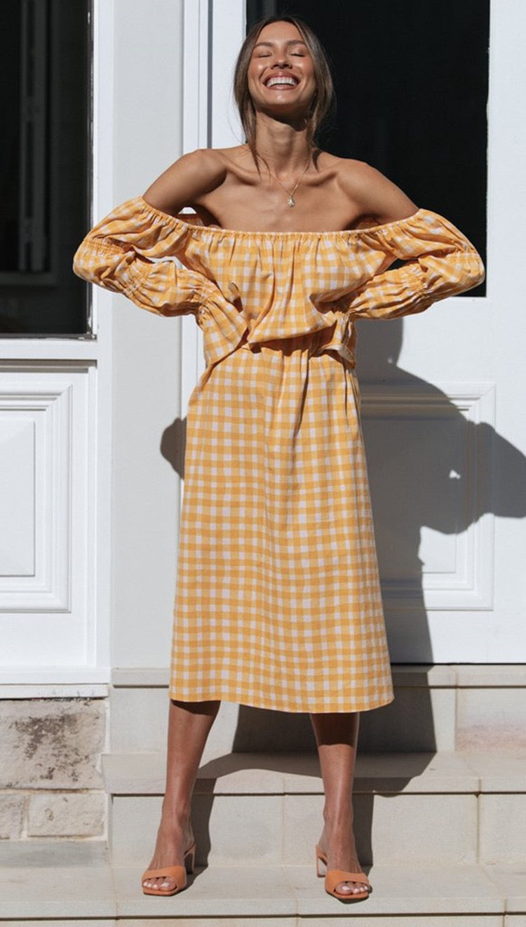 Laura Off-Shoulder Midi Dress