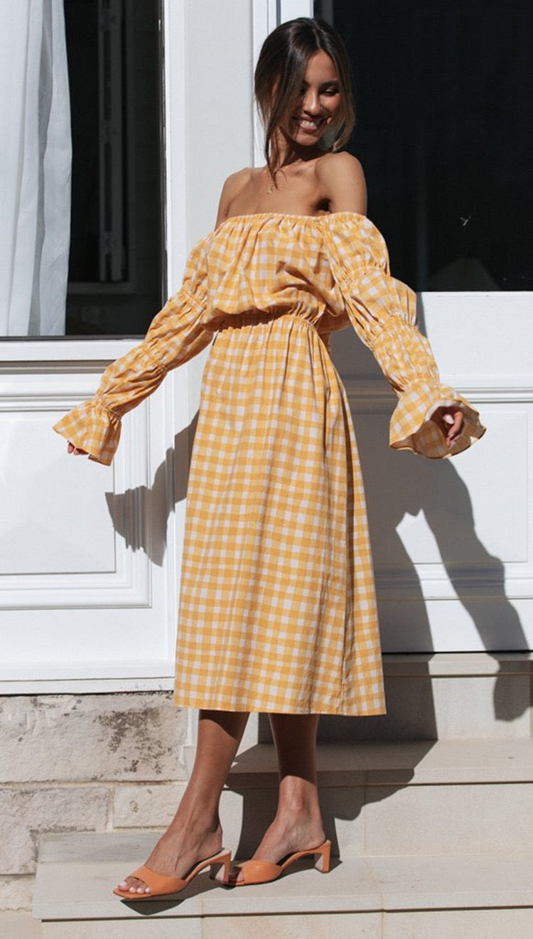 Laura Off-Shoulder Midi Dress