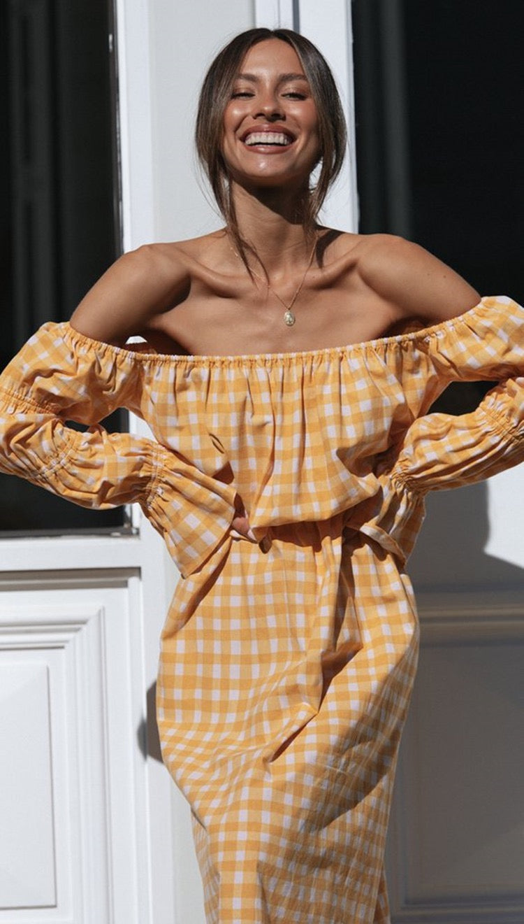 Laura Off-Shoulder Midi Dress