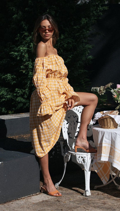 Laura Off-Shoulder Midi Dress