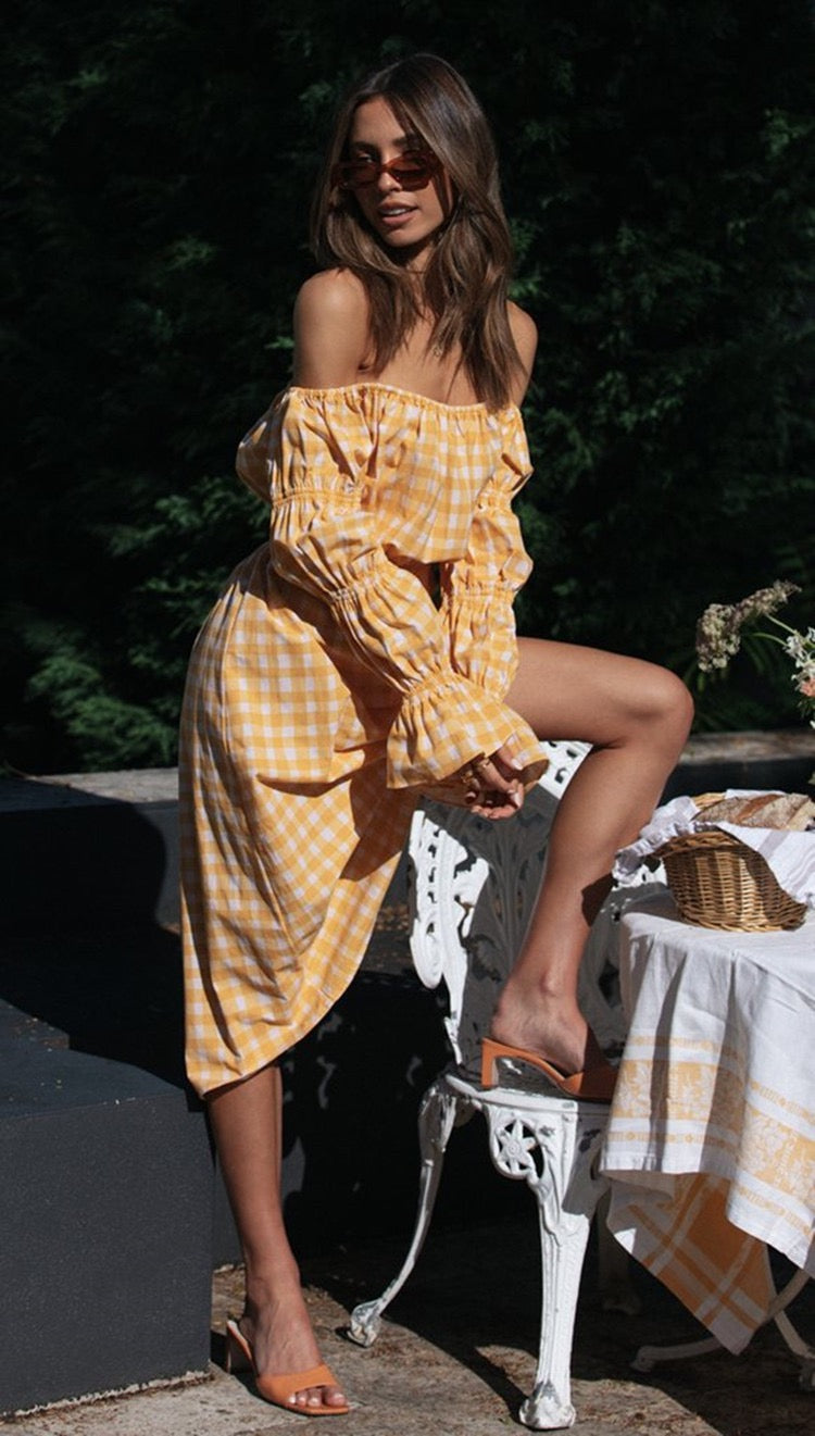 Laura Off-Shoulder Midi Dress