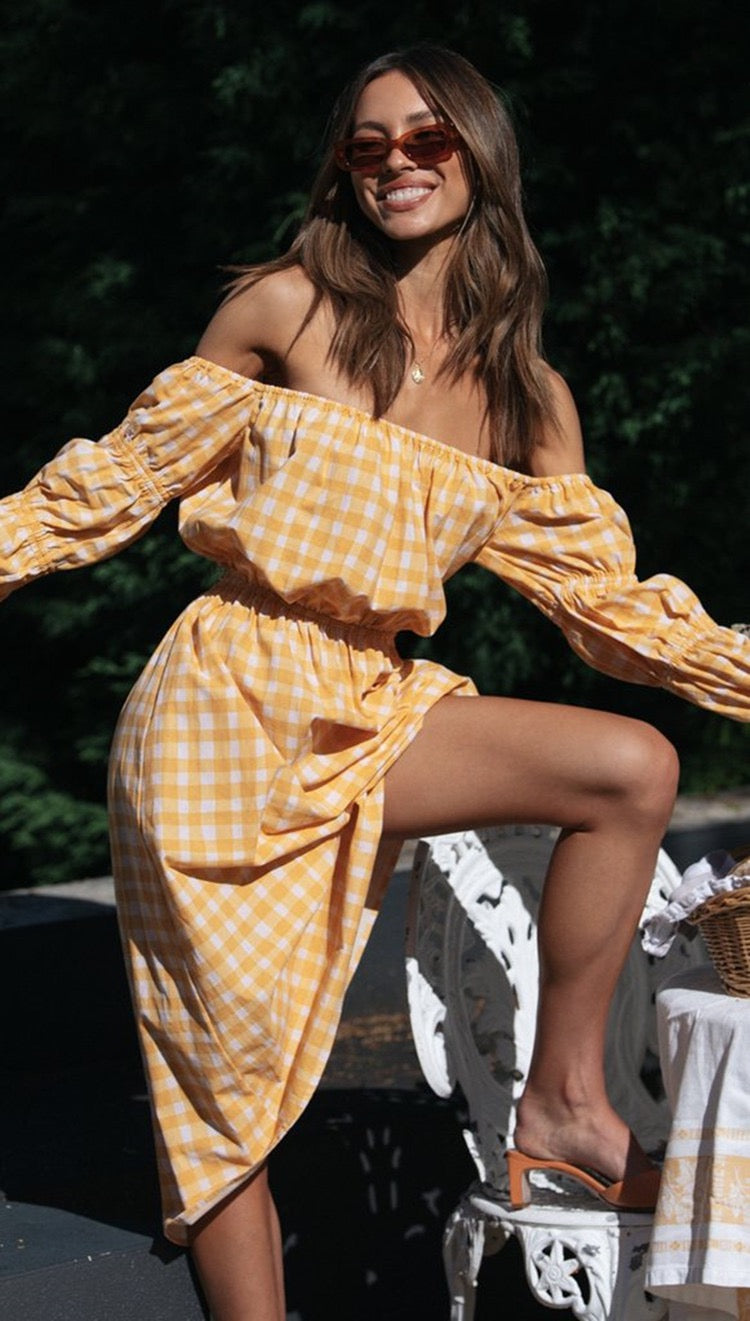 Laura Off-Shoulder Midi Dress