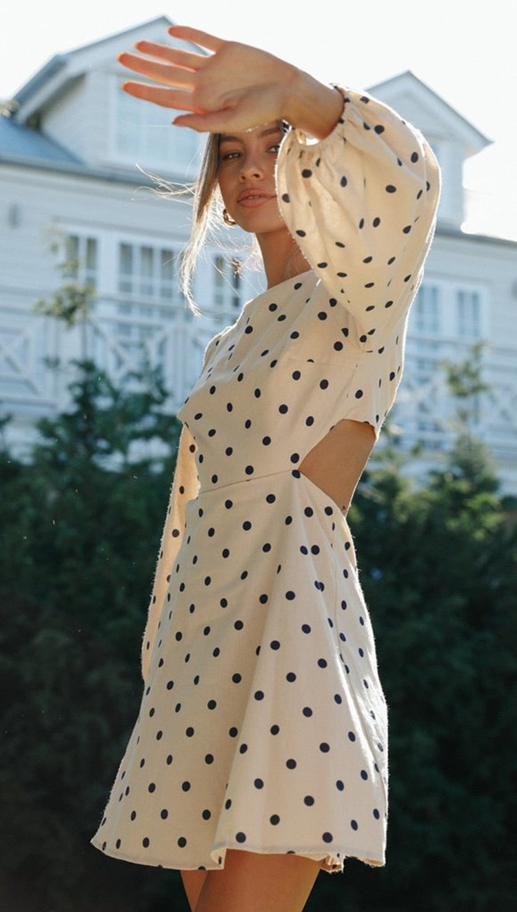 Rose Radiance Puff Sleeve Mini Dress