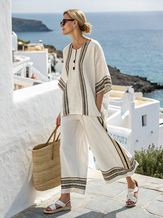Coastal Stripe Relaxed Two-Piece Set