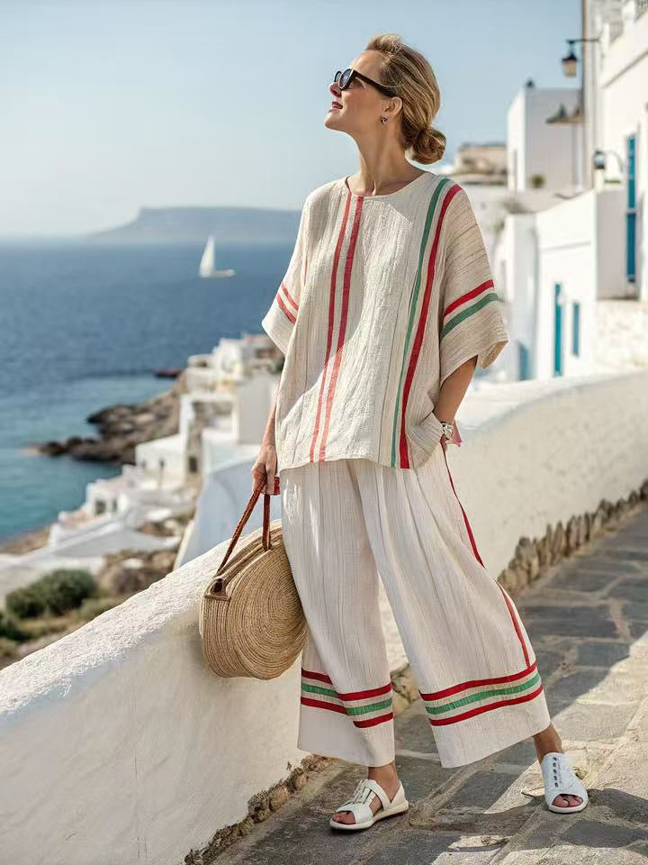 Coastal Stripe Relaxed Two-Piece Set