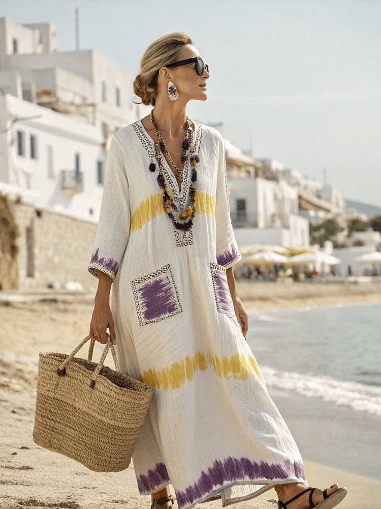 Mykonos Breeze Kaftan Dress