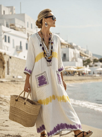 Mykonos Breeze Kaftan Dress