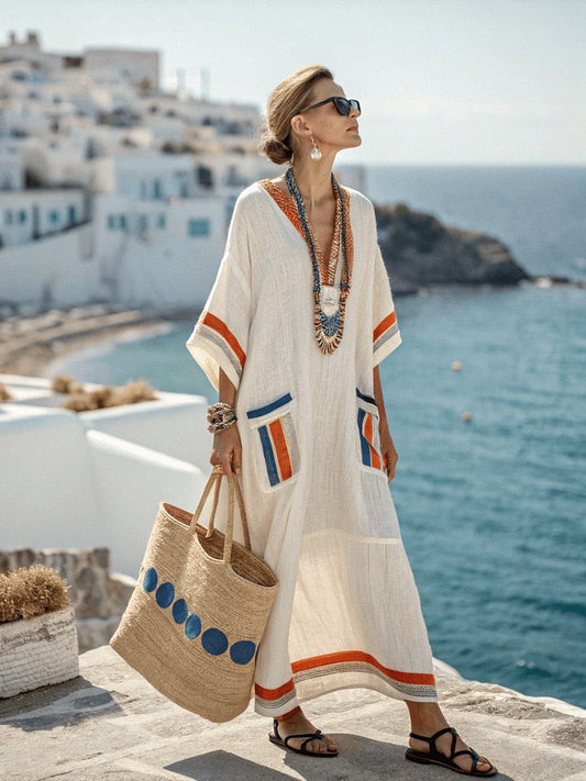 Mykonos Breeze Kaftan Dress