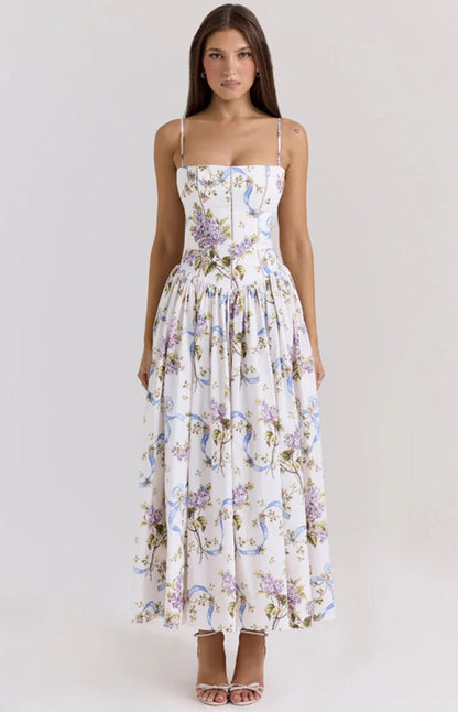 Lilac Garden Corset Maxi Dress