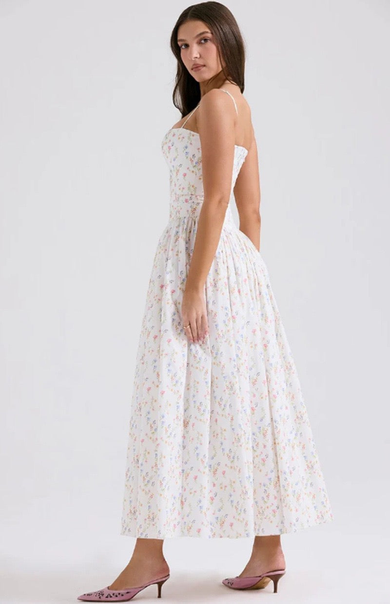 Lilac Garden Corset Maxi Dress