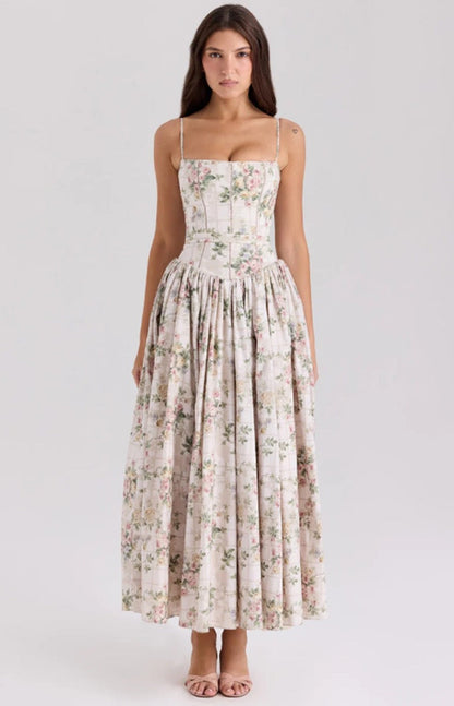 Lilac Garden Corset Maxi Dress