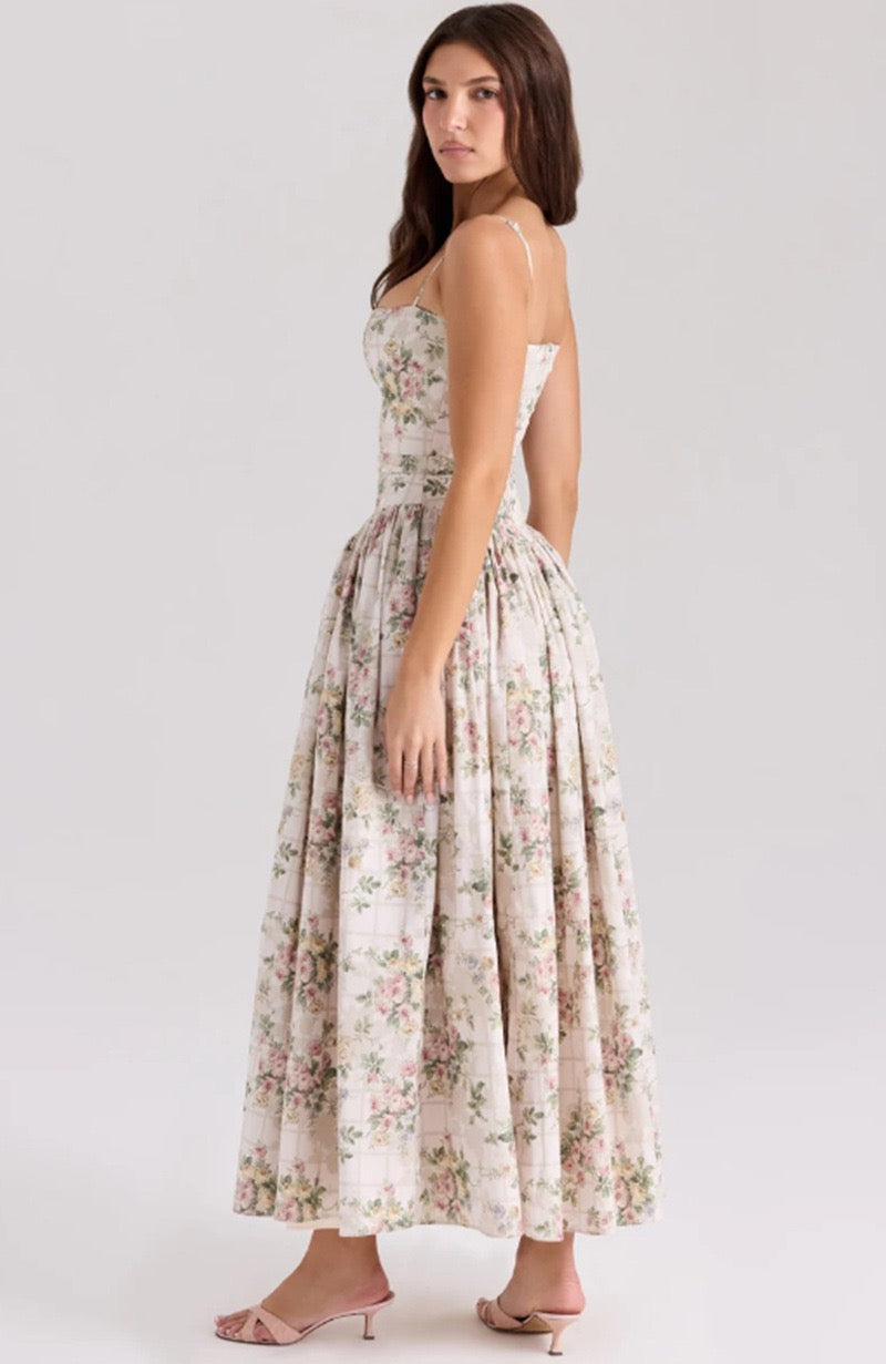 Lilac Garden Corset Maxi Dress