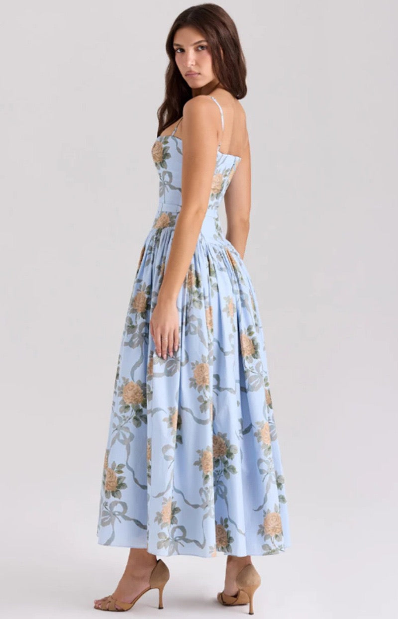 Lilac Garden Corset Maxi Dress