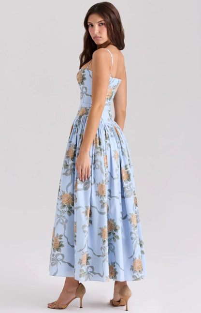 Lilac Garden Corset Maxi Dress