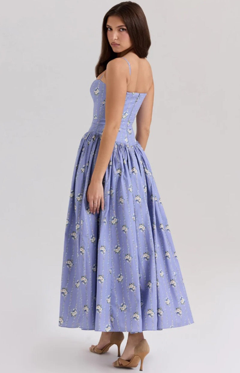 Lilac Garden Corset Maxi Dress