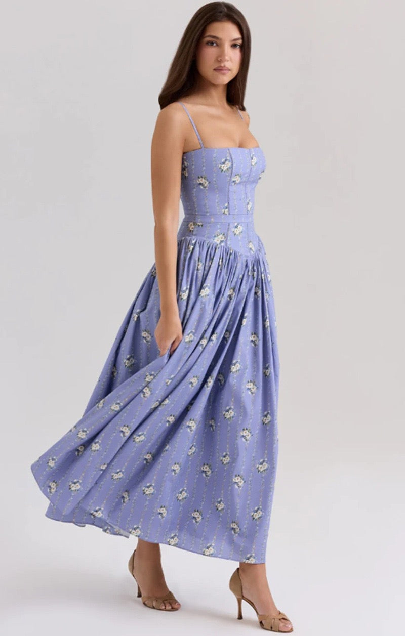 Lilac Garden Corset Maxi Dress