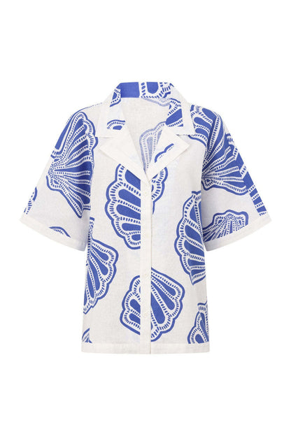 Botanical Print Short Sleeve Shirt & Shorts Set