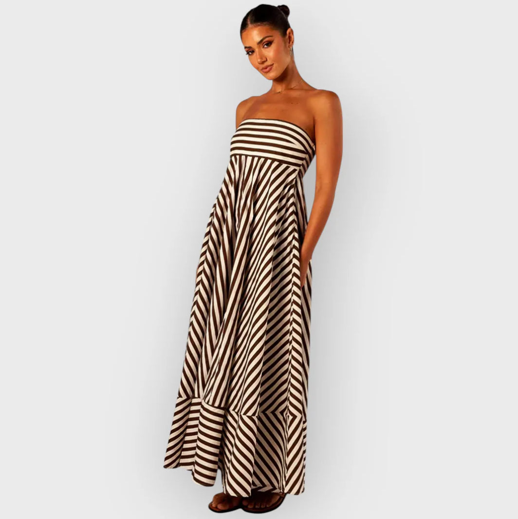 NOCTURNAL CHARM RUCHED MAXI DRESS