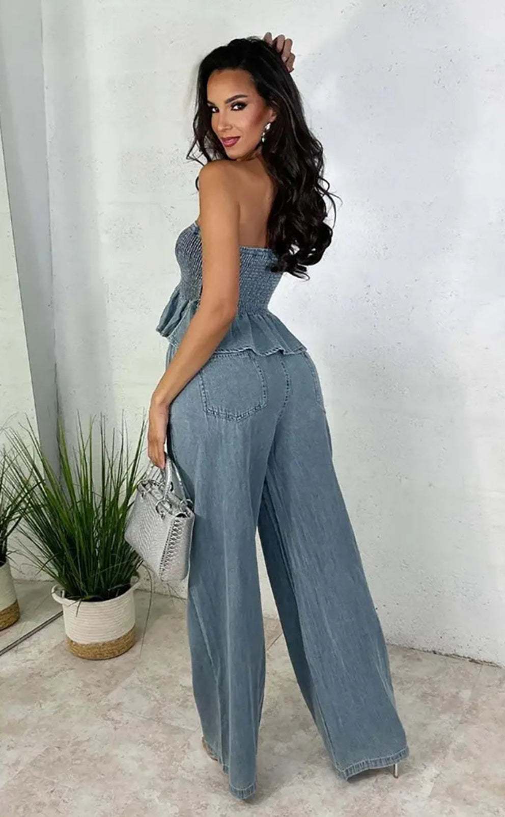 STYLISH DENIM TWO-PIECE SET