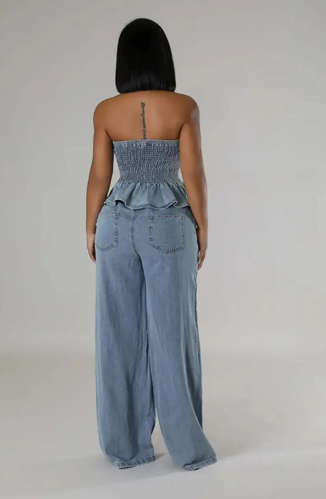 STYLISH DENIM TWO-PIECE SET