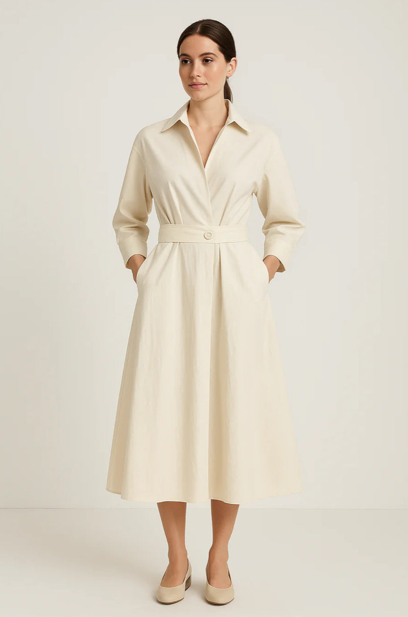 SARAH WOMEN'S COTTON STYLE SHIRT DRESS