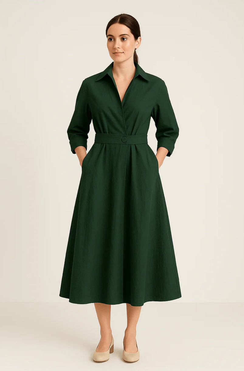SARAH WOMEN'S COTTON STYLE SHIRT DRESS