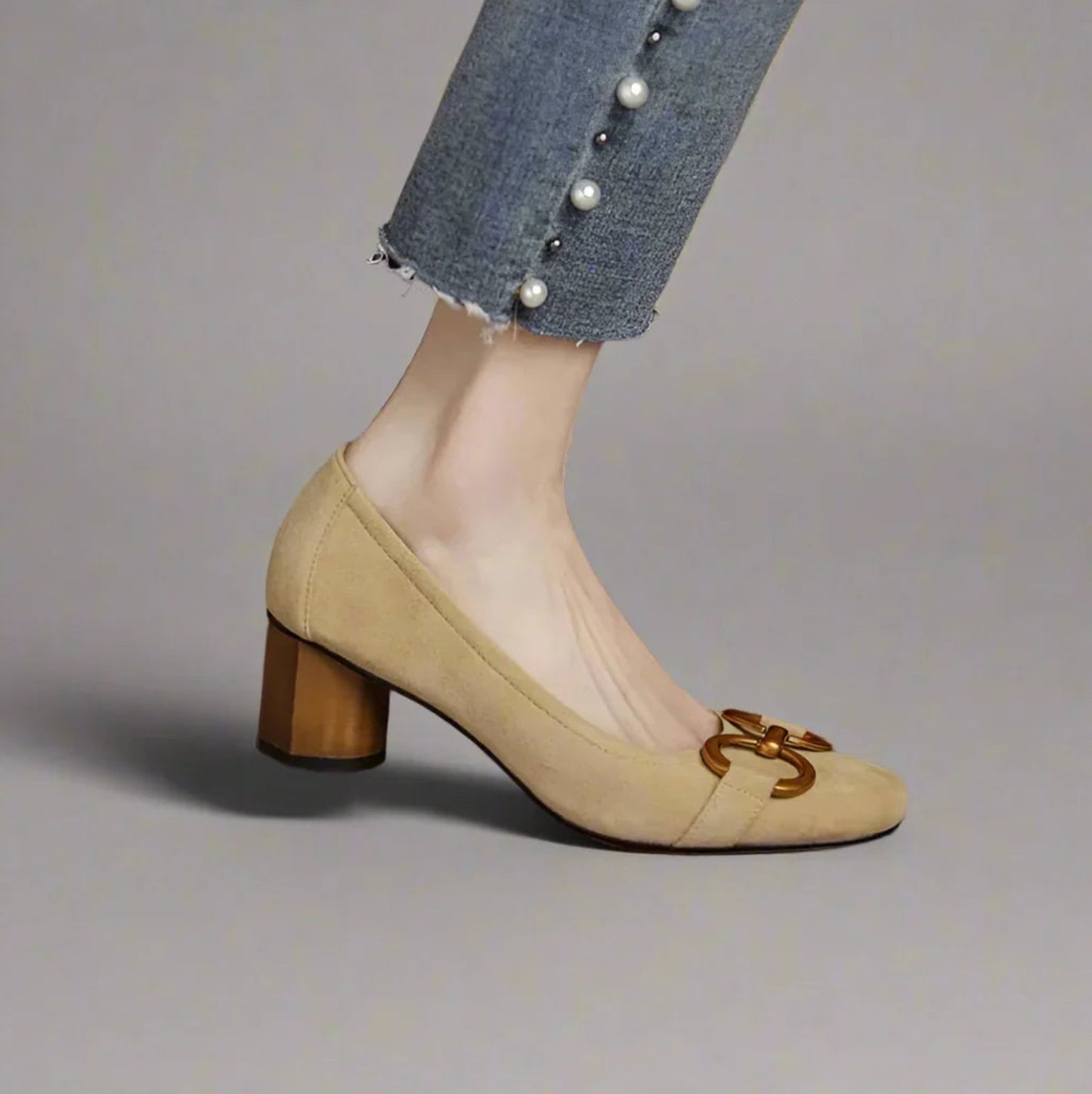 Estelle | Suede Buckle Pumps