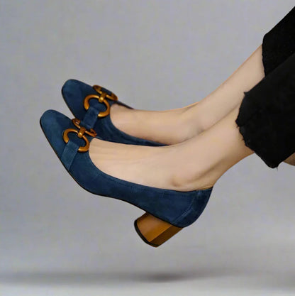 Estelle | Suede Buckle Pumps